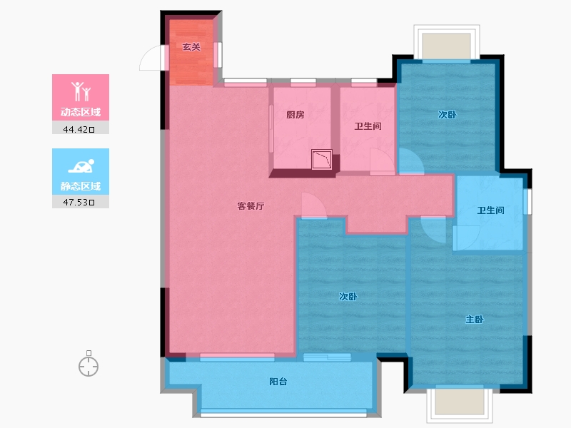 江西省-九江市-中奥世茂·天悦宸央-82.40-户型库-动静分区