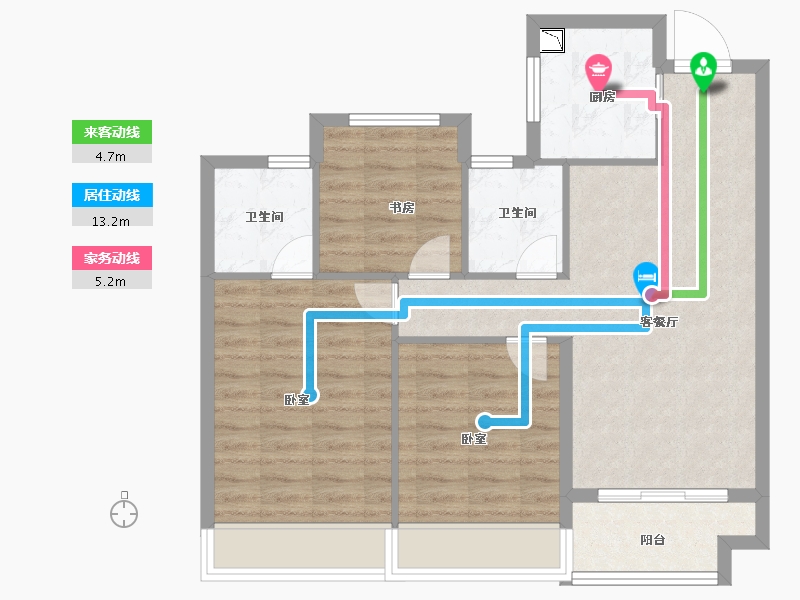 浙江省-金华市-永康滨江悦虹湾-77.00-户型库-动静线