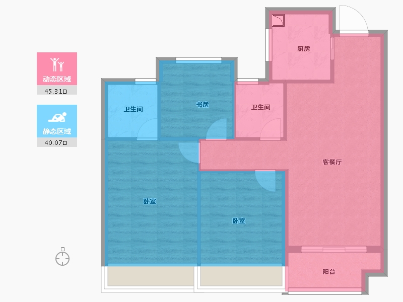 浙江省-金华市-永康滨江悦虹湾-77.00-户型库-动静分区