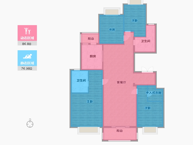 江苏省-无锡市-恒大云湖上郡-147.84-户型库-动静分区