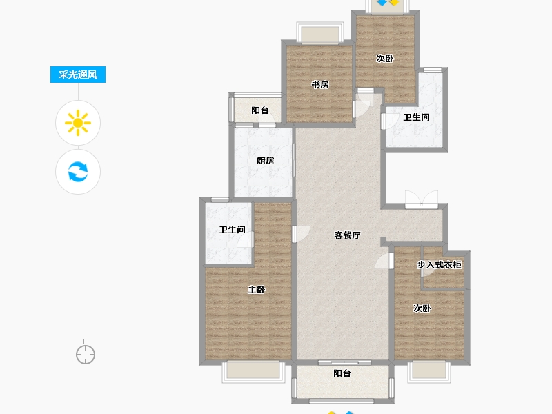 江苏省-无锡市-恒大云湖上郡-147.84-户型库-采光通风