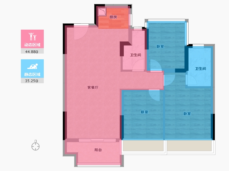 浙江省-金华市-中南漫悦湾-71.00-户型库-动静分区