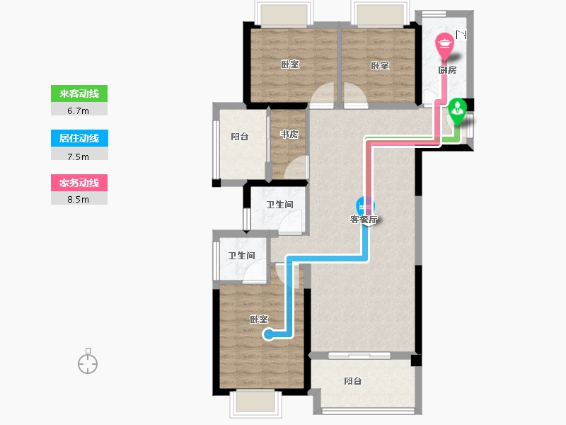 福建省-龙岩市-美伦·生态城-93.00-户型库-动静线