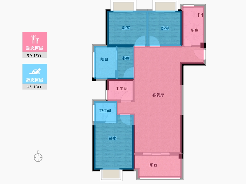 福建省-龙岩市-美伦·生态城-93.00-户型库-动静分区