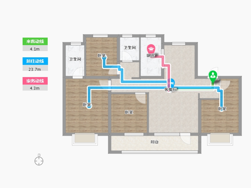 山东省-青岛市-招商碧桂园•依云四季-110.01-户型库-动静线