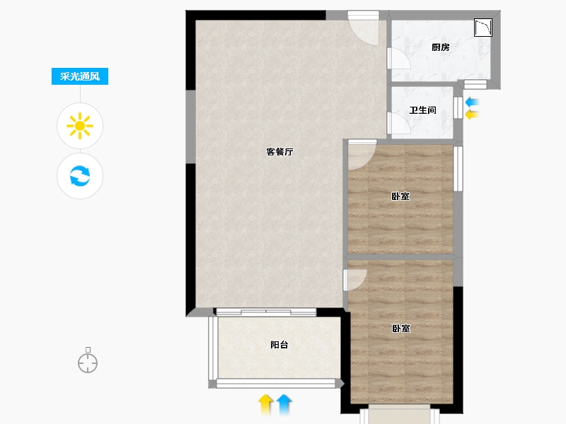 福建省-泉州市-财富中心广场-64.76-户型库-采光通风