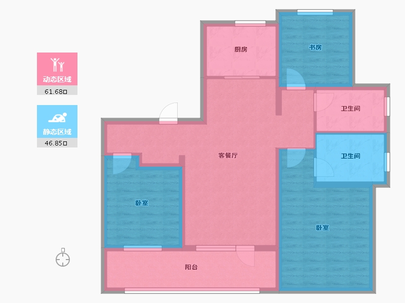 山东省-青岛市-海信城-96.00-户型库-动静分区