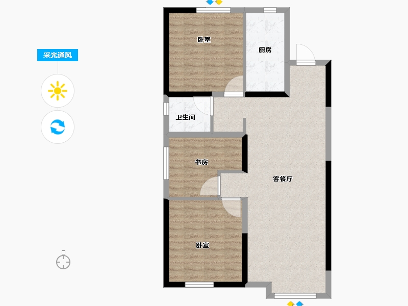 山东省-济南市-公园学府-86.99-户型库-采光通风