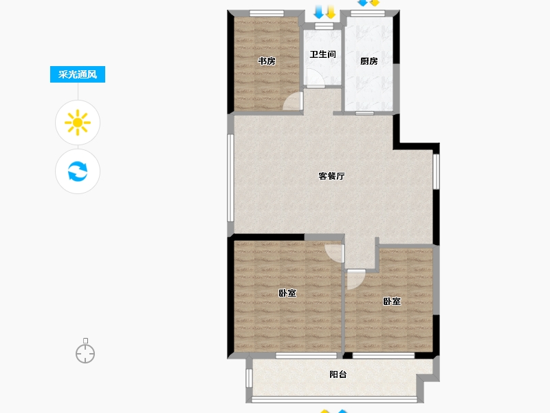 山东省-济南市-绿城梦想小镇-97.00-户型库-采光通风