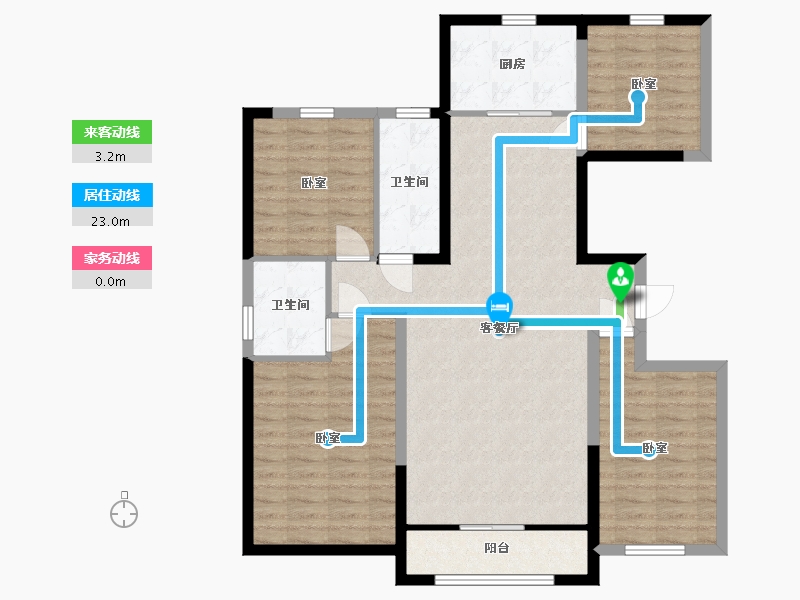 宁夏回族自治区-银川市-正丰御景湖城-104.64-户型库-动静线