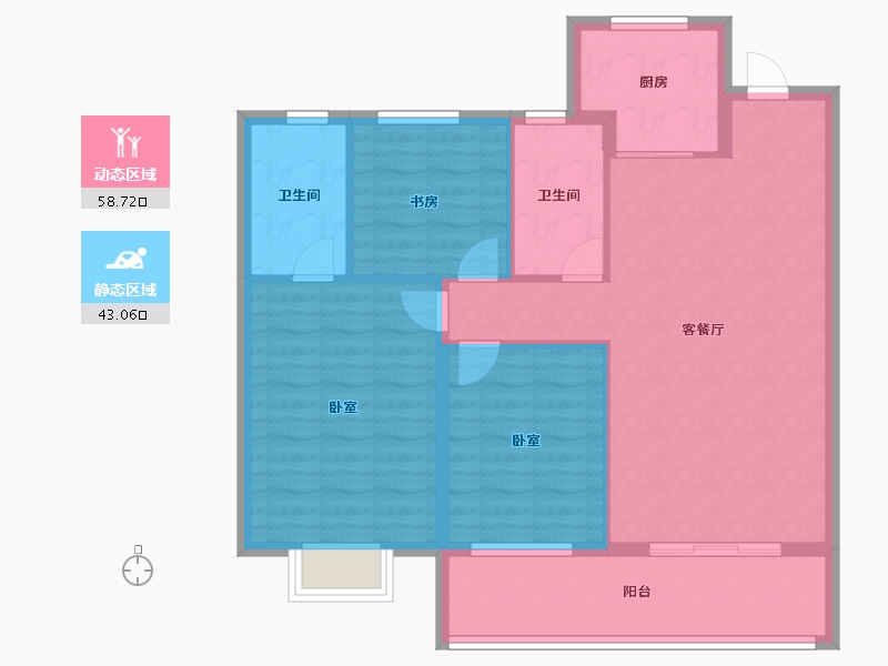 山东省-青岛市-佳源双子星城-92.00-户型库-动静分区