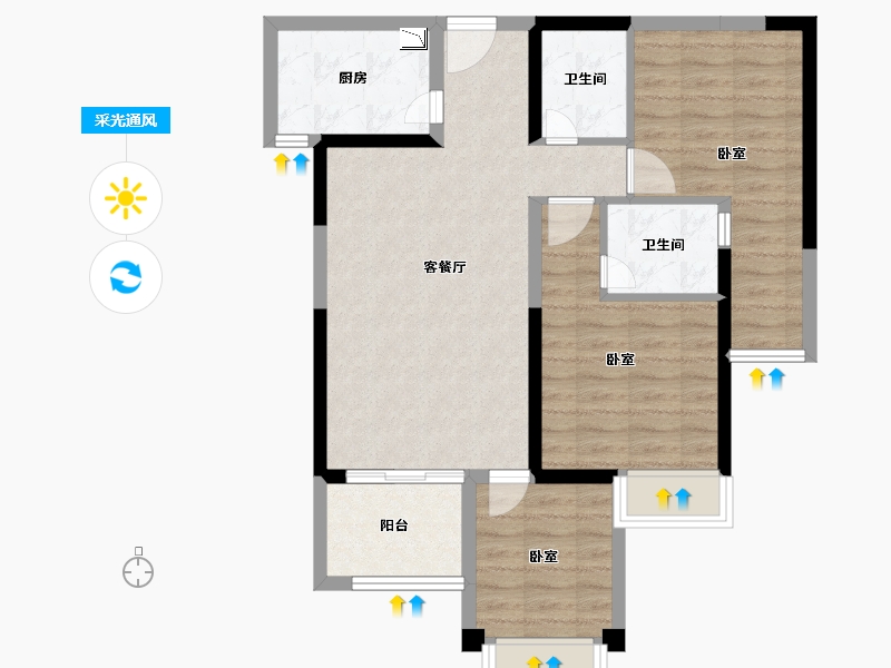 福建省-泉州市-财富中心广场-78.75-户型库-采光通风