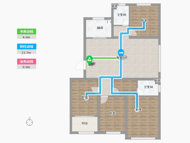 山东省-青岛市-中杰时代公馆-106.35-户型库-动静线