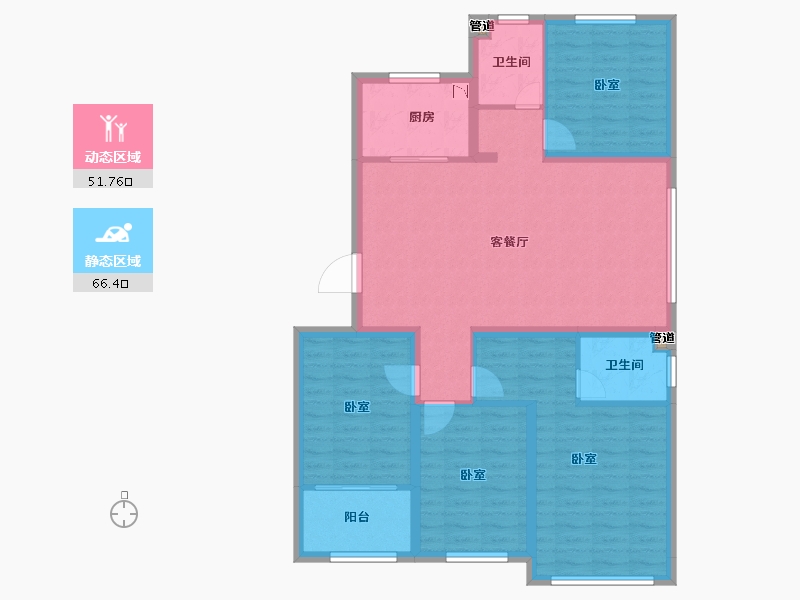 山东省-青岛市-中杰时代公馆-106.35-户型库-动静分区