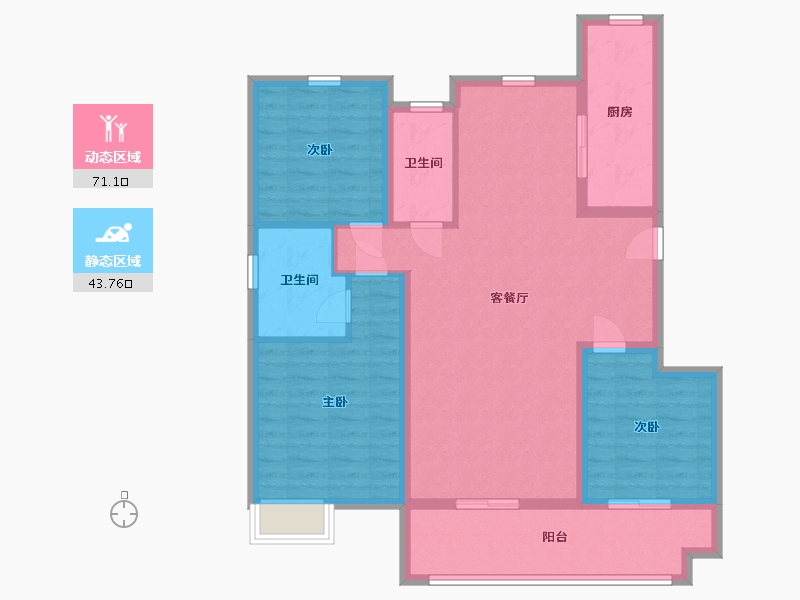 山东省-青岛市-润锦中央美地-103.15-户型库-动静分区