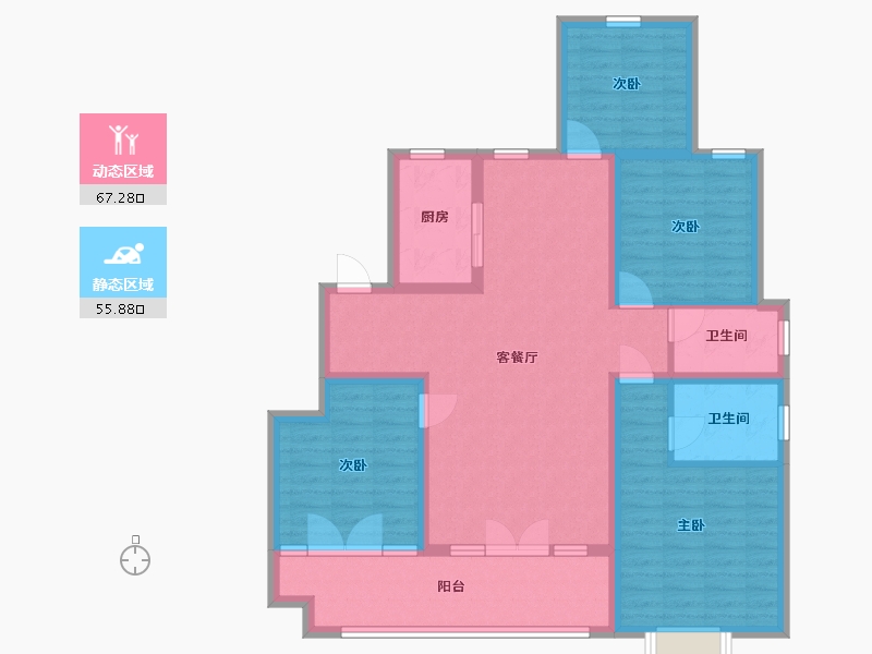 山东省-青岛市-润锦中央美地-110.01-户型库-动静分区