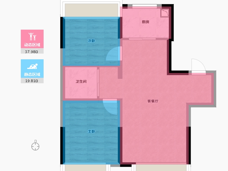 吉林省-长春市-碧桂园·时代之光-51.24-户型库-动静分区