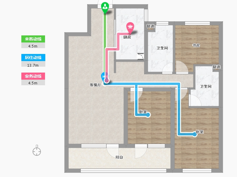 山东省-青岛市-融创青岛东方影都-85.81-户型库-动静线