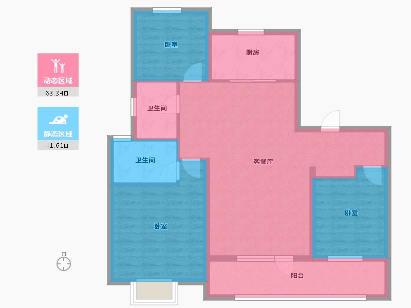 山东省-青岛市-招商碧桂园•依云四季-94.00-户型库-动静分区