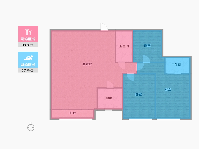 浙江省-温州市-绿城卓越傲旋城-127.99-户型库-动静分区