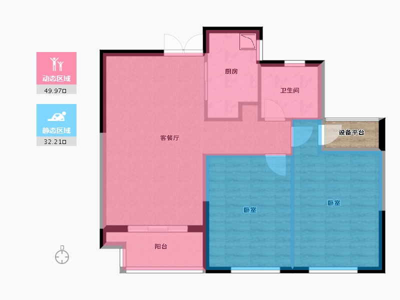 浙江省-宁波市-耀辰公馆-76.64-户型库-动静分区