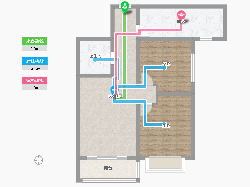 甘肃省-兰州市-怡景新苑二期-70.08-户型库-动静线