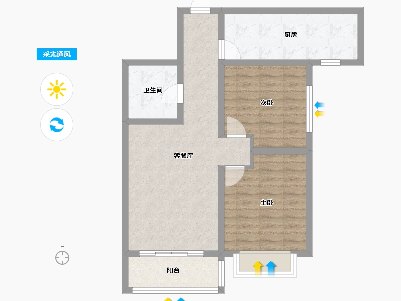 甘肃省-兰州市-怡景新苑二期-70.08-户型库-采光通风