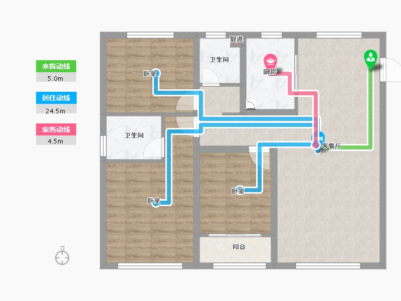 山东省-青岛市-中杰时代公馆-85.81-户型库-动静线