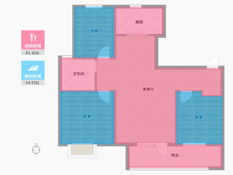 山东省-青岛市-招商碧桂园•依云四季-86.00-户型库-动静分区