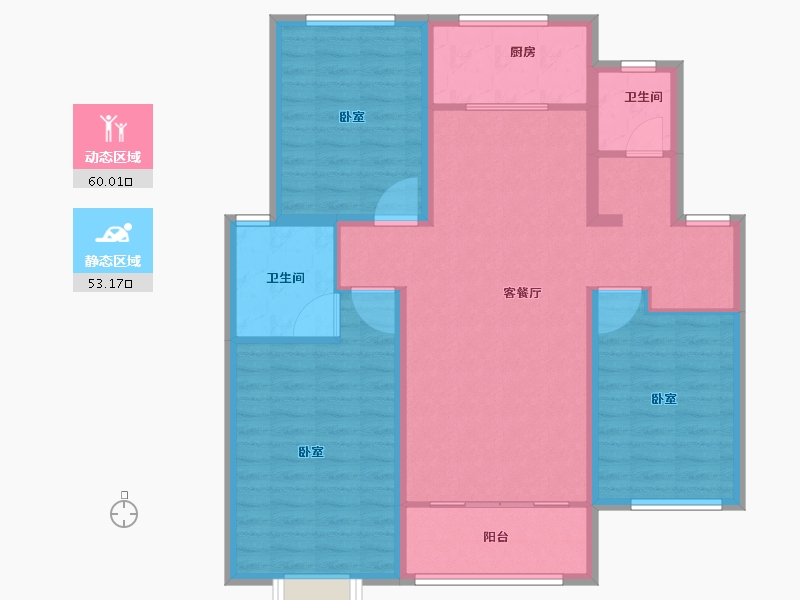 山东省-济南市-翡翠大观-101.88-户型库-动静分区