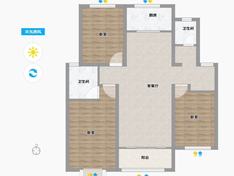 山东省-济南市-翡翠大观-101.88-户型库-采光通风