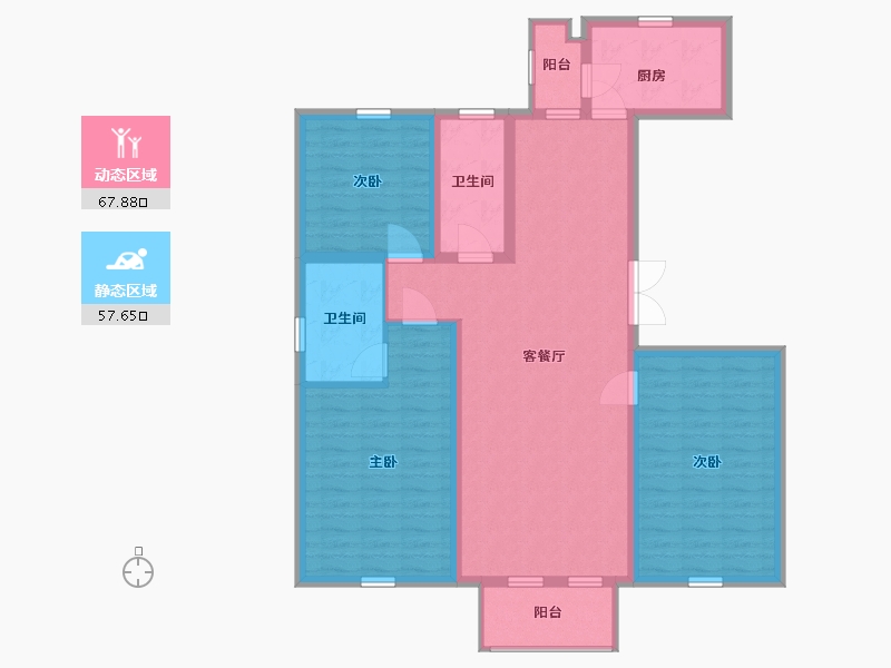 山东省-青岛市-兴源巴黎城-113.00-户型库-动静分区