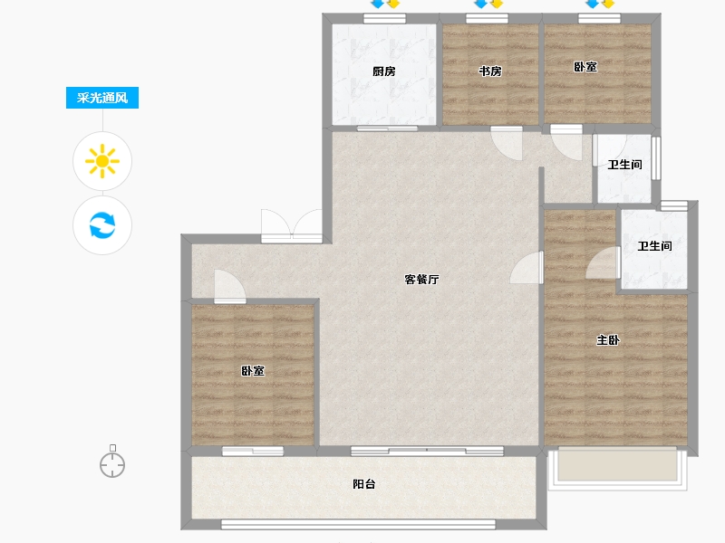 山东省-淄博市-悦府-114.44-户型库-采光通风