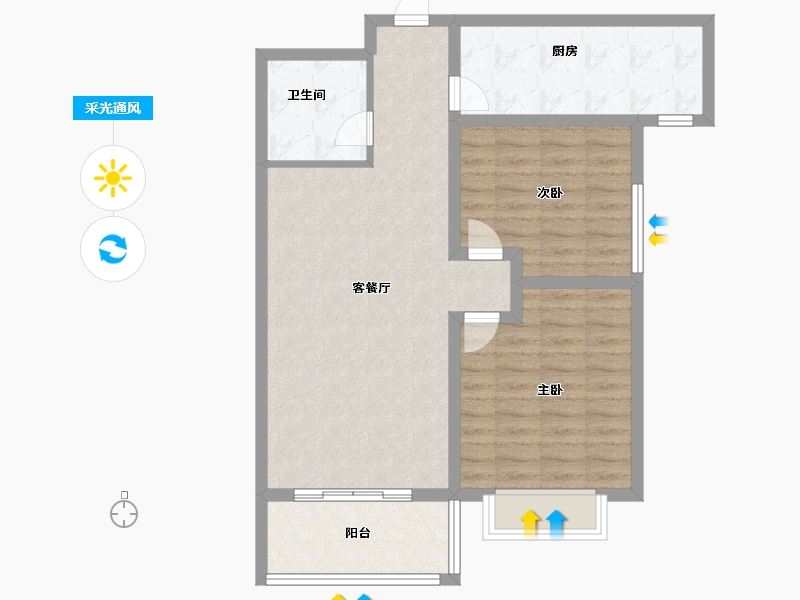 甘肃省-兰州市-怡景新苑二期-81.00-户型库-采光通风