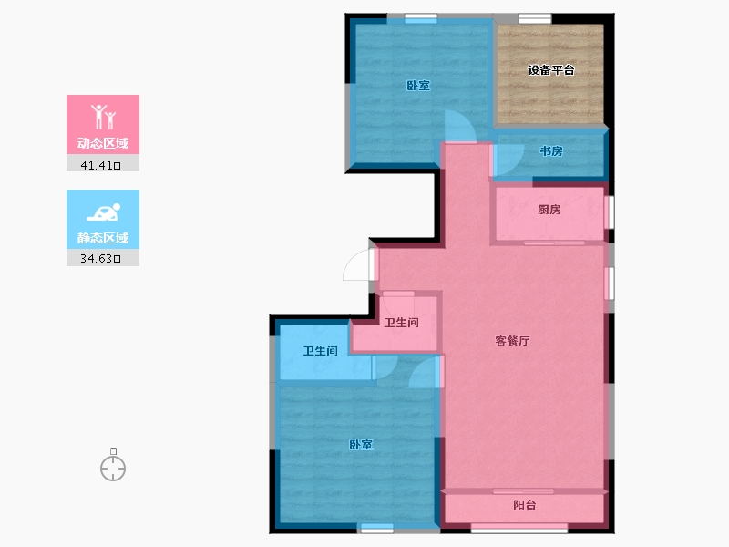 宁夏回族自治区-银川市-巨力·公园悦府-74.01-户型库-动静分区