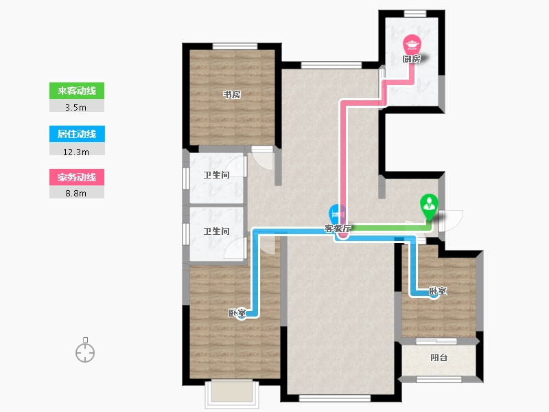 宁夏回族自治区-银川市-巨力·公园悦府-107.41-户型库-动静线