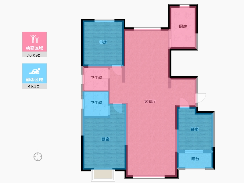 宁夏回族自治区-银川市-巨力·公园悦府-107.41-户型库-动静分区