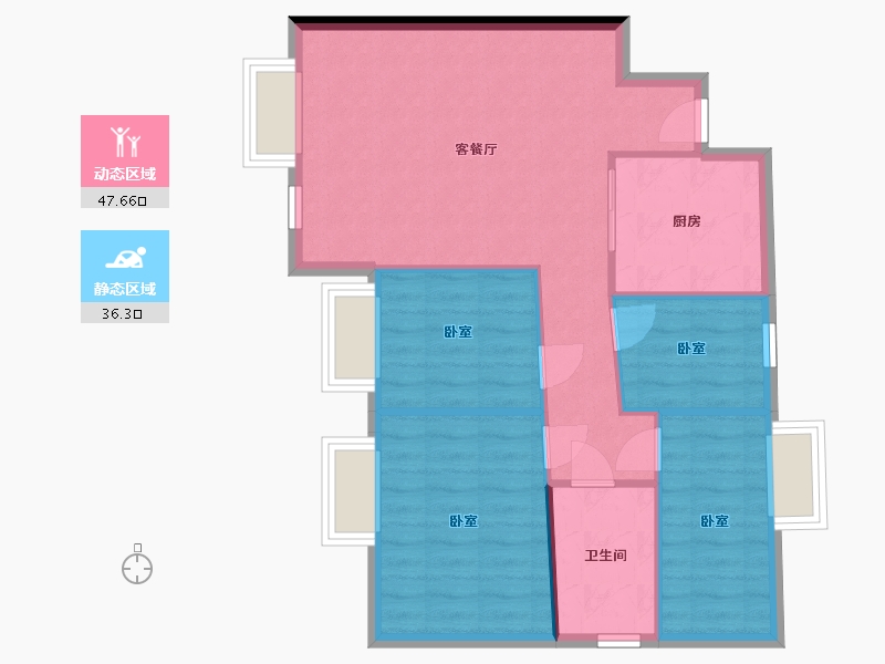 浙江省-温州市-方正珑玺-76.50-户型库-动静分区