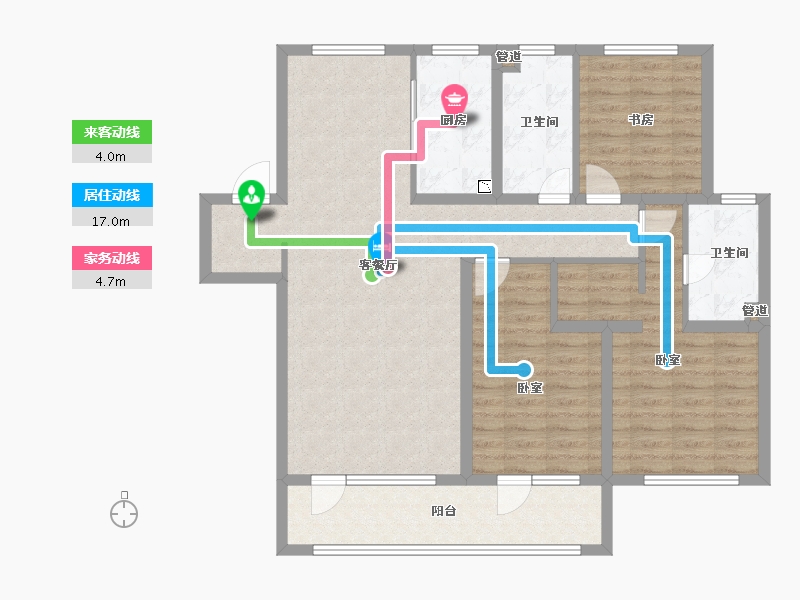 山东省-青岛市-融创青岛东方影都-104.85-户型库-动静线