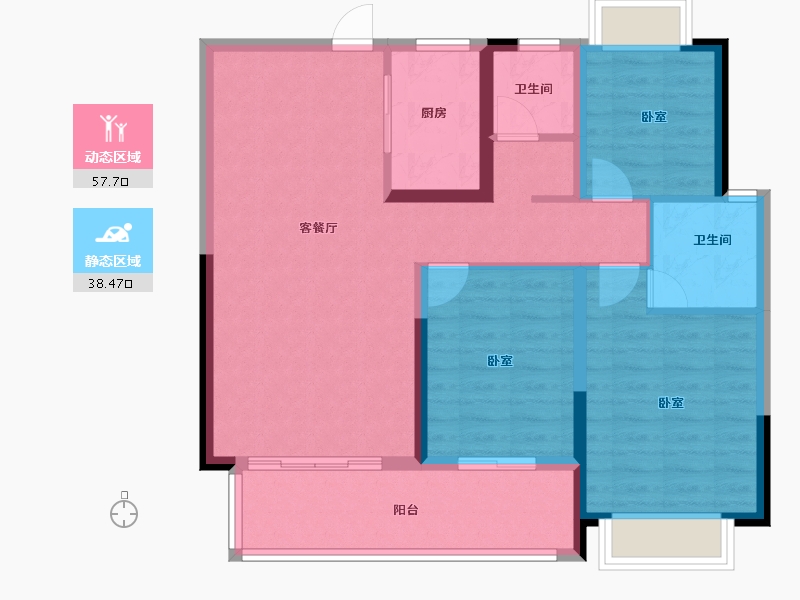 江西省-上饶市-明媚花园-86.00-户型库-动静分区