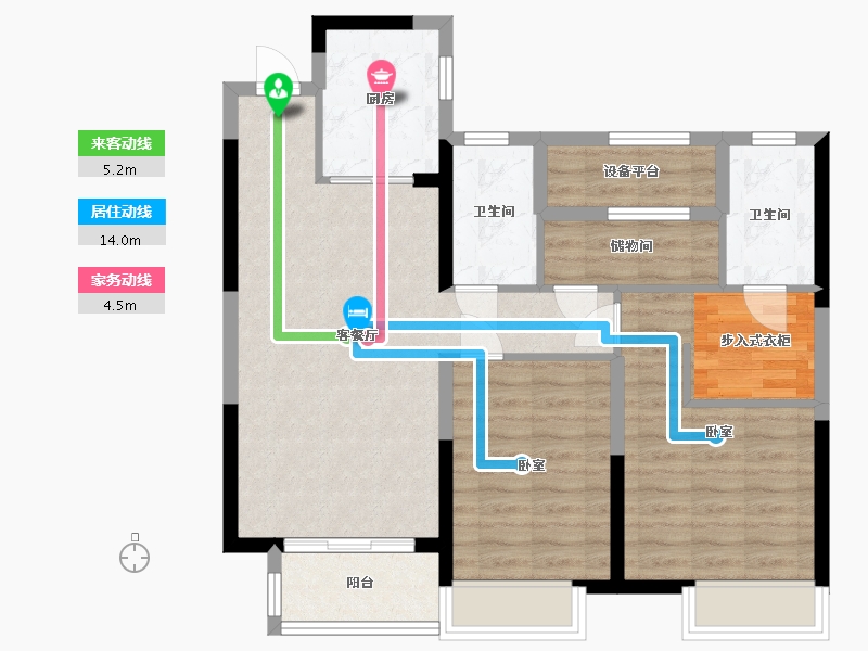 浙江省-湖州市-桐昆名仕府-83.85-户型库-动静线