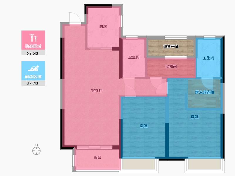 浙江省-湖州市-桐昆名仕府-83.85-户型库-动静分区