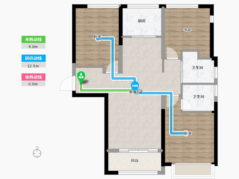 浙江省-宁波市-荣安香园2期-86.00-户型库-动静线