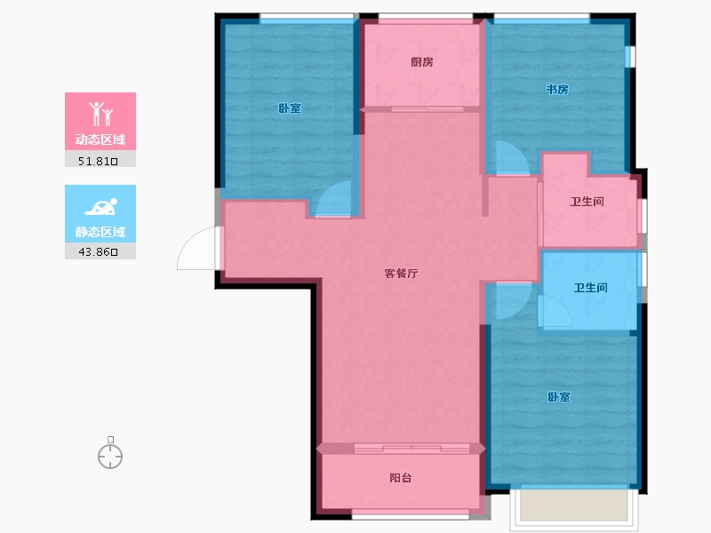 浙江省-宁波市-荣安香园2期-86.00-户型库-动静分区