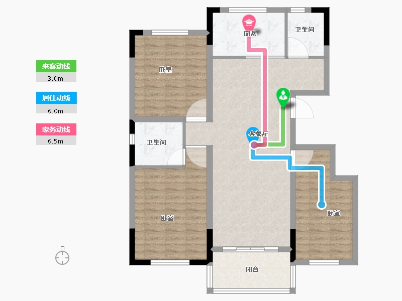 浙江省-绍兴市-崇城壹品-102.00-户型库-动静线