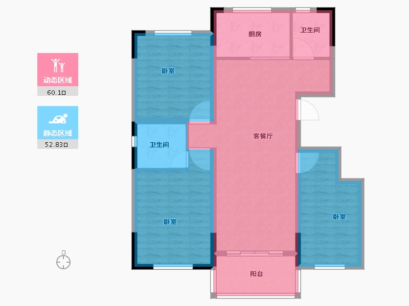 浙江省-绍兴市-崇城壹品-102.00-户型库-动静分区