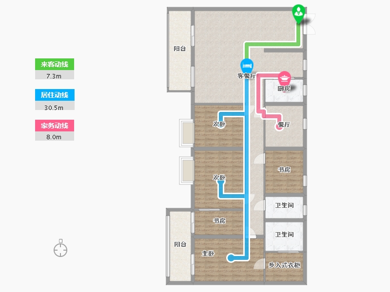 山东省-青岛市-润锦中央美地-160.72-户型库-动静线