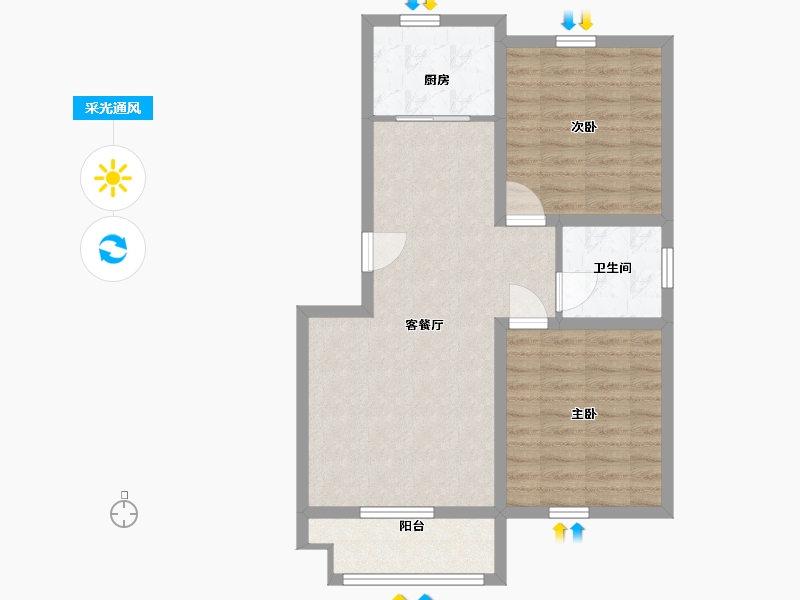 山东省-青岛市-安泰书香苑-70.00-户型库-采光通风