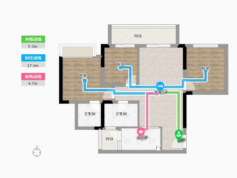 重庆-undefined-金科禹洲府-76.06-户型库-动静线