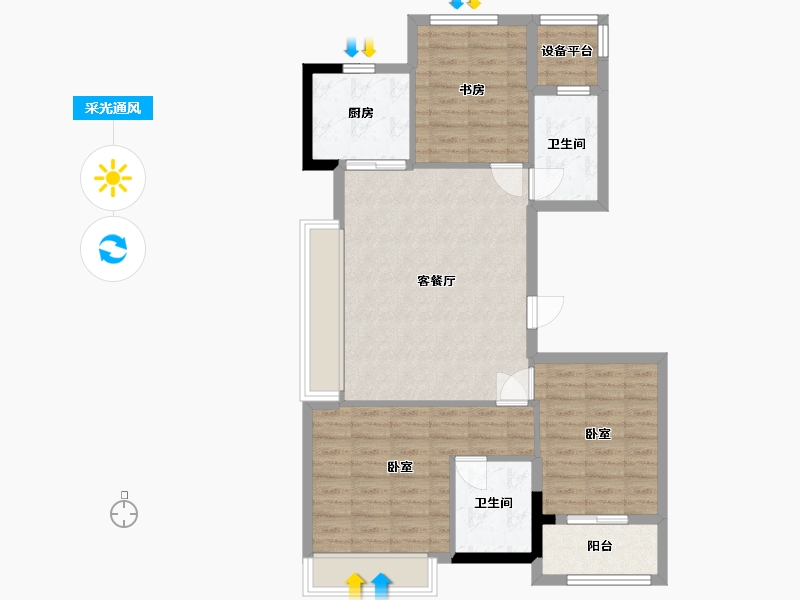 浙江省-湖州市-大家仁皇府（乐山）-82.52-户型库-采光通风